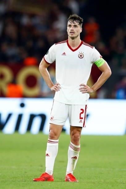 Jurgen Mattheij of CSKA Sofia looks on during the UEFA Europa Conference League group C match between AS Roma and CSKA Sofia at Stadio Olimpico on...
