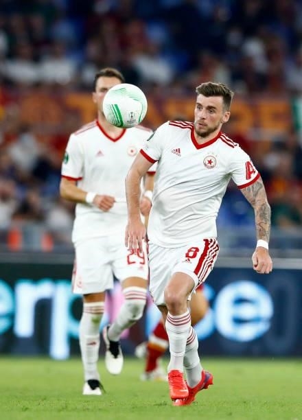 Graham Carey of CSKA Sofia controls the ball during the UEFA Europa Conference League group C match between AS Roma and CSKA Sofia at Stadio Olimpico...
