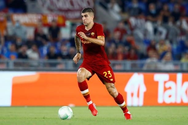 Gianluca Mancini of AS Roma controls the ball during the UEFA Europa Conference League group C match between AS Roma and CSKA Sofia at Stadio...