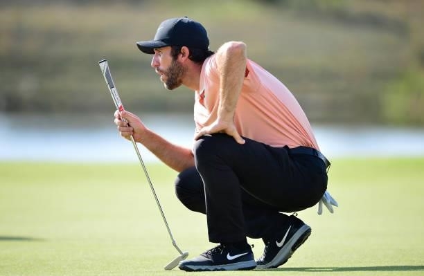 Romain Wattel of France putting at the 8th hole during Day Two of the Dutch Open at Bernardus Golf on September 17, 2021 in Cromvoirt,...