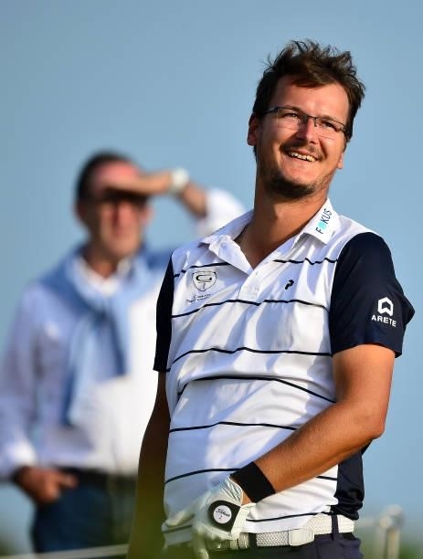 Ondrej Lieser of Czech Republic looks on at the 6th hole during Day Two of the Dutch Open at Bernardus Golf on September 17, 2021 in Cromvoirt,...