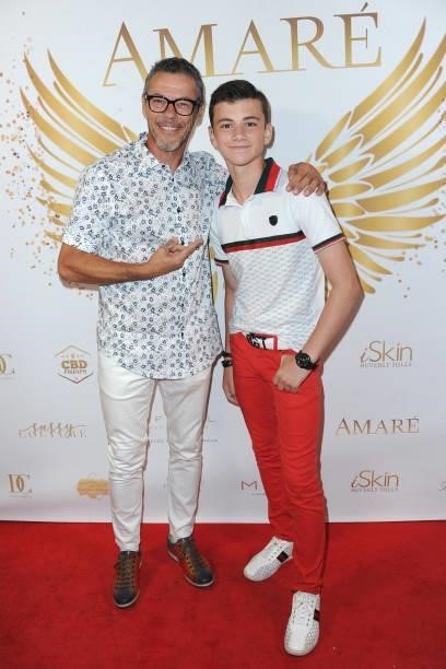 Massi Furlan and Alexander James Rodriguez attend the Cover Release Of "Amare Legacy Issue