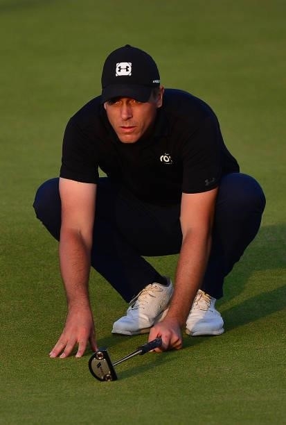 Sven Maurits of Netherlands at the 18th green during Day Two of the Dutch Open at Bernardus Golf on September 17, 2021 in Cromvoirt,...
