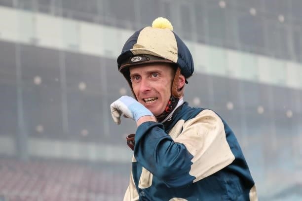 Daniel Moor returns to the mounting yard after winning the Neds Sir Rupert Clarke Stakes aboard Sierra Sue at Caulfield Racecourse on September 18,...