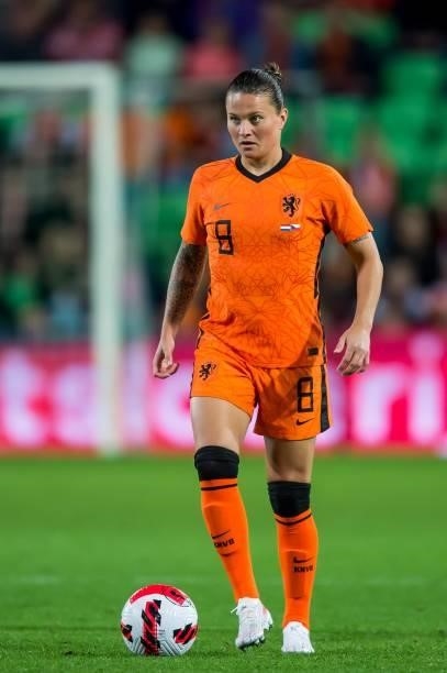 Sherida Spitse of the Netherlands during the World Cup qualifier match between the Netherlands and the Czech Republic at the Euroborg Stadium on...