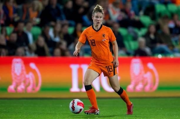Sisca Folkertsma of the Netherlands during the World Cup qualifier match between the Netherlands and the Czech Republic at the Euroborg Stadium on...