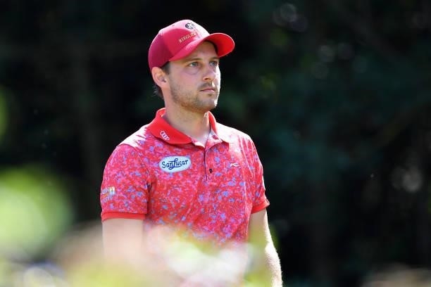 Lukas Nemecz of Austria looks on during Day Three of the Hopps Open de Provence at Golf International de Pont Royal on September 18, 2021 in...