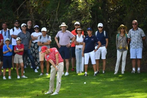 Lukas Nemecz of Austria plays his tee shot on the 4th hole during Day Three of the Hopps Open de Provence at Golf International de Pont Royal on...