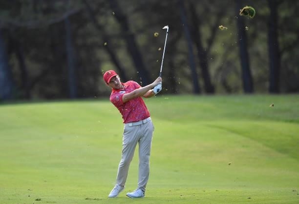 Lukas Nemecz of Austria plays his tee shot on the 17th hole during Day Three of the Hopps Open de Provence at Golf International de Pont Royal on...