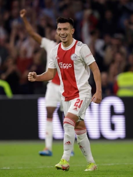 Lisandro Martinez of Ajax during the Dutch Eredivisie match between Ajax v SC Cambuur at the Johan Cruijff Arena on September 18, 2021 in Amsterdam...