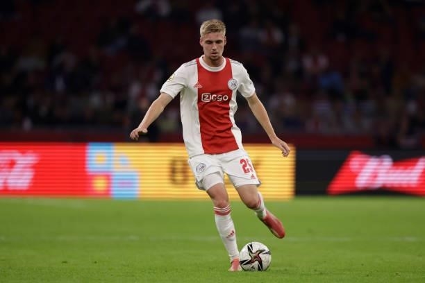Kenneth Taylor of Ajax during the Dutch Eredivisie match between Ajax v SC Cambuur at the Johan Cruijff Arena on September 18, 2021 in Amsterdam...