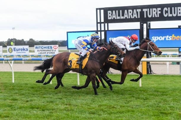 Wicklow Town ridden by Jye McNeil wins the Sportsbet Gold Nugget at Sportsbet-Ballarat Racecourse on September 19, 2021 in Ballarat, Australia.