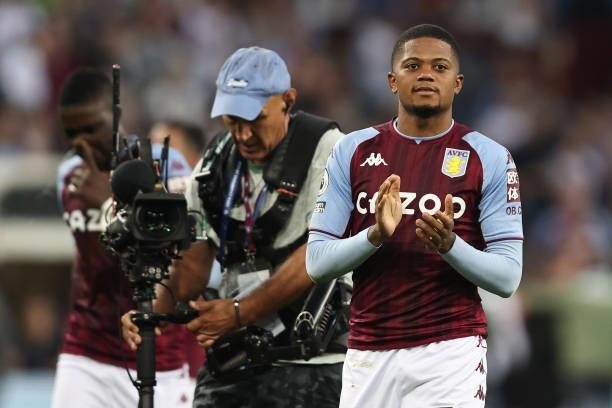 Leon Bailey of Aston Villa watched by the television cameras during the Premier League match between Aston Villa and Everton at Villa Park on...