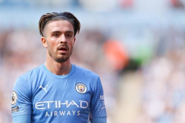 Jack Grealish of Manchester City during the Premier League match between Manchester City and Southampton at Etihad Stadium on September 18, 2021 in...