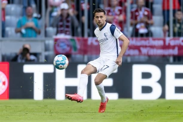Milos Pantovic of VfL Bochum controls the ball during the Bundesliga match between FC Bayern Muenchen and VfL Bochum at Allianz Arena on September...