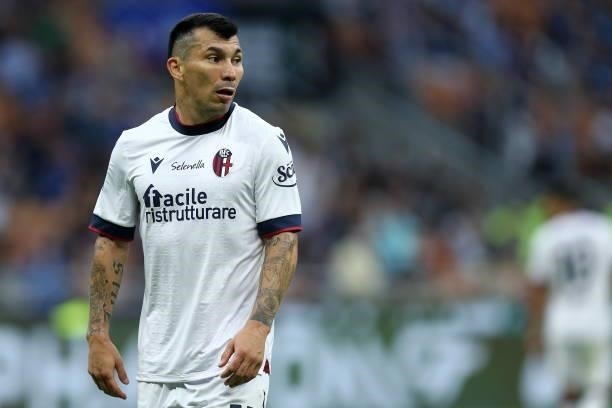 Gary Medel of Bologna Fc looks on during the Serie A match between FC Internazionale and Bologna FC at Stadio Giuseppe Meazza on September 18, 2021...
