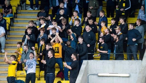 Livingston fans during a cinch Premiership match between Livingston and Celtic at the Tony Macaroni Arena on September 19 in Livingston, Scotland.