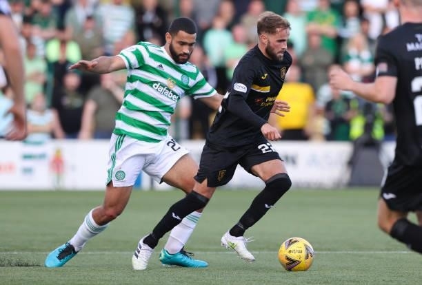 Livingston's Andrew Shinnie and Celtic's Cameron Carter-Vickers during a cinch Premiership match between Livingston and Celtic at the Tony Macaroni...