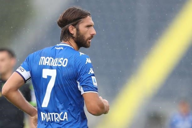Leonardo Mancuso of Empoli FC in action during the Serie A match between Empoli FC and UC Sampdoria at Stadio Carlo Castellani on September 19, 2021...