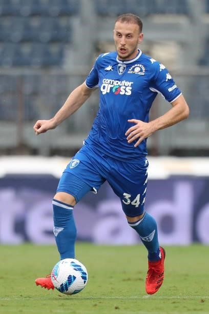 Ardian Ismajli of Empoli FC in action during the Serie A match between Empoli FC and UC Sampdoria at Stadio Carlo Castellani on September 19, 2021 in...