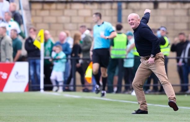 Livingston manager David Martindale during a cinch Premiership match between Livingston and Celtic at the Tony Macaroni Arena on September 19 in...