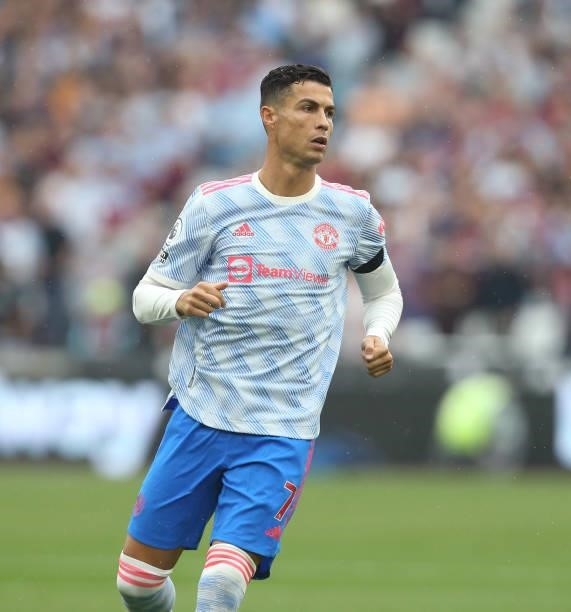 Manchester United's Cristiano Ronaldo during the Premier League match between West Ham United and Manchester United at London Stadium on September...