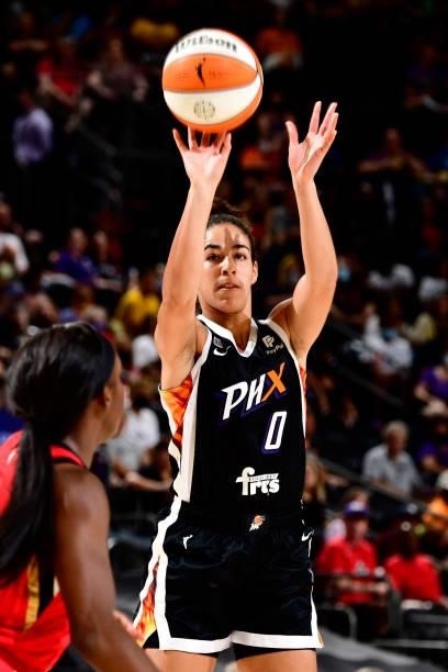 Kia Nurse of the Phoenix Mercury shoots the ball during the game against the Las Vegas Aces on September 19, 2021 at Footprint Center in Phoenix,...