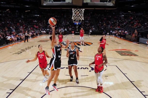 Kia Nurse of the Phoenix Mercury shoots the ball during the game against the Las Vegas Aces on September 19, 2021 at Footprint Center in Phoenix,...
