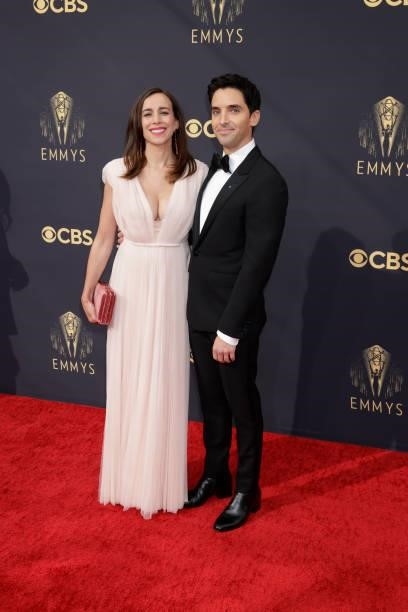 Lucia Aniello and Paul W. Downs co-creators of Hacks attends the 73RD EMMY AWARDS on Sunday, Sept. 19 on the CBS Television Network and available to...