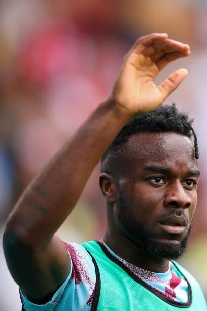 Maxwel Cornet of Burnley during the Premier League match between Burnley and Arsenal at Turf Moor on September 18, 2021 in Burnley, England.
