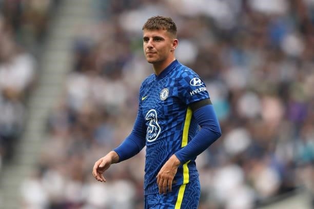 Mason Mount of Chelsea during the Premier League match between Tottenham Hotspur and Chelsea at Tottenham Hotspur Stadium on September 19, 2021 in...