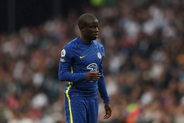 Golo Kante of Chelsea during the Premier League match between Tottenham Hotspur and Chelsea at Tottenham Hotspur Stadium on September 19, 2021 in...