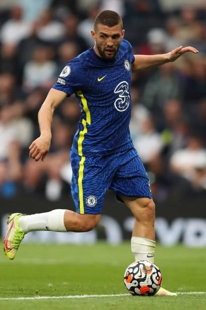 Mateo Kovacic of Chelsea during the Premier League match between Tottenham Hotspur and Chelsea at Tottenham Hotspur Stadium on September 19, 2021 in...
