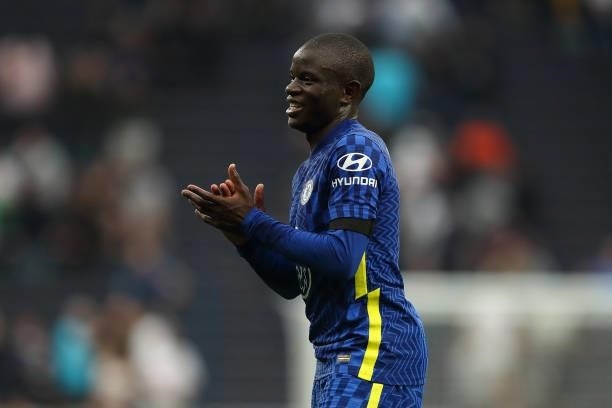 Golo Kante of Chelsea at full time of the Premier League match between Tottenham Hotspur and Chelsea at Tottenham Hotspur Stadium on September 19,...