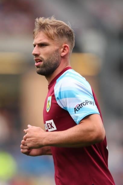 Charlie Taylor of Burnley during the Premier League match between Burnley and Arsenal at Turf Moor on September 18, 2021 in Burnley, England.