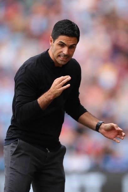 Mikel Arteta Mikel Arteta the head coach / manager of Arsenal during the Premier League match between Burnley and Arsenal at Turf Moor on September...