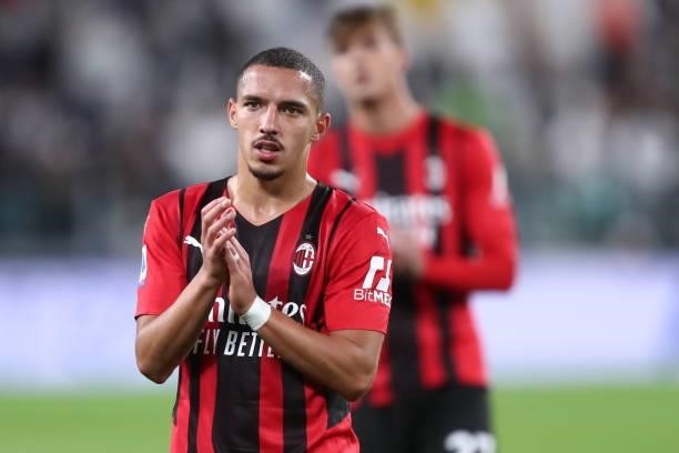 Ismael Bennacer of AC Milan gestures after the Serie A match between Juventus and AC Milan at Allianz Stadium on September 19, 2021 in Turin, Italy.