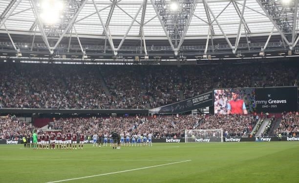 Minutes applause for Jimmy Greaves during the Premier League match between West Ham United and Manchester United at London Stadium on September 19,...
