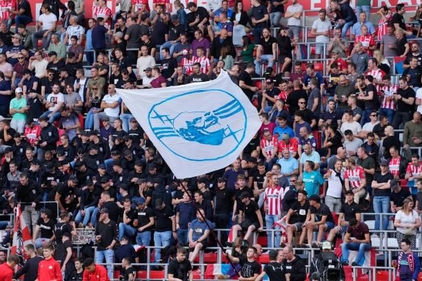 Supporters of PSV during the Dutch Eredivisie match between PSV v Feyenoord at the Philips Stadium on September 19, 2021 in Eindhoven Netherlands