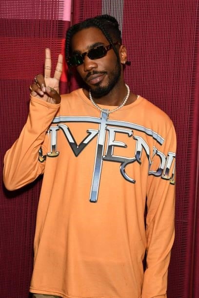 Teezee attends the Dazed, Fashion East and Browns Fashion celebration of 20 years of Fashion East at The Standard London on September 20, 2021 in...