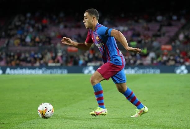Sergino Dest during the match between FC Barcelona and Granada CF, corresponding to the week 5 of the group A of the Liga Santander, played at the...
