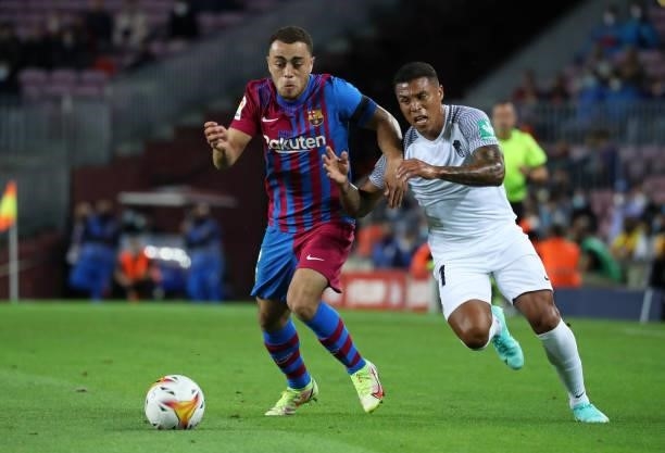 Darwin Machis andc Sergino Dest during the match between FC Barcelona and Granada CF, corresponding to the week 5 of the group A of the Liga...