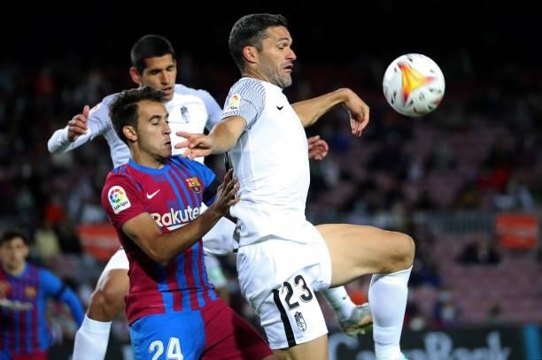 Jorge Molina and Eric Garcia during the match between FC Barcelona and Granada CF, corresponding to the week 5 of the group A of the Liga Santander,...