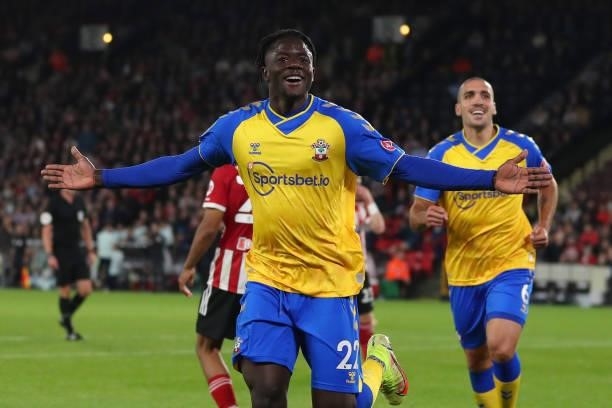 Mohammed Salisu of Southampton celebrates after scoring a goal to make it 1-2 during the Carabao Cup Third Round match between Sheffield United and...