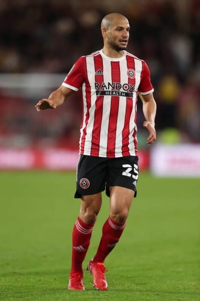 Adlene Guedioura of Sheffield United during the Carabao Cup Third Round match between Sheffield United and Southampton at Bramall Lane on September...