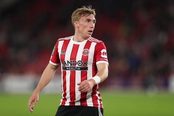 Ben Osborn of Sheffield United during the Carabao Cup Third Round match between Sheffield United and Southampton at Bramall Lane on September 21,...