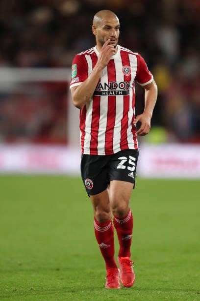 Adlene Guedioura of Sheffield United during the Carabao Cup Third Round match between Sheffield United and Southampton at Bramall Lane on September...