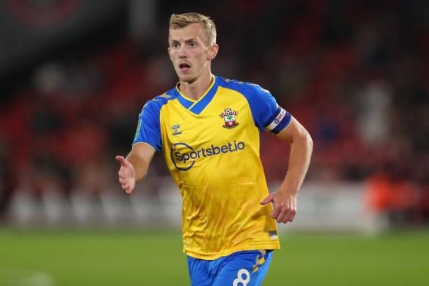 James Ward-Prowse of Southampton during the Carabao Cup Third Round match between Sheffield United and Southampton at Bramall Lane on September 21,...