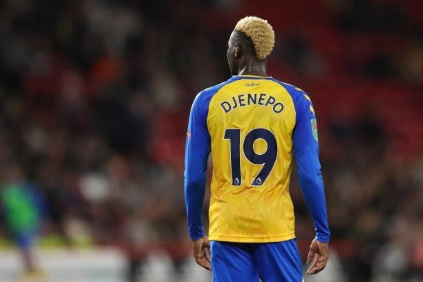 Moussa Djenepo of Southampton during the Carabao Cup Third Round match between Sheffield United and Southampton at Bramall Lane on September 21, 2021...