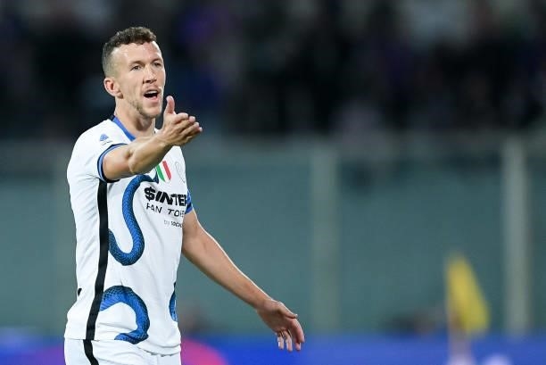 Ivan Perisic of FC Internazionale gestures during the Serie A match between ACF Fiorentina and FC Internazionale at Stadio Artemio Franchi, Florence,...